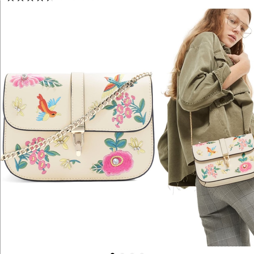 Topshop Embroidered Crossbody Bag